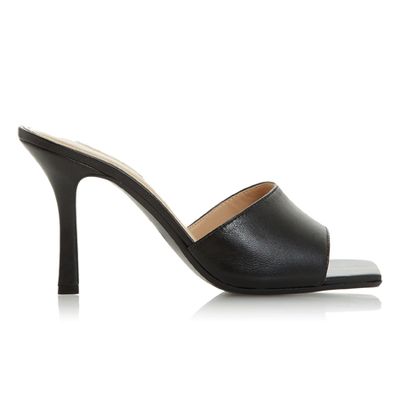 Mantra Square Toe Heeled Mule Sandal from Dune