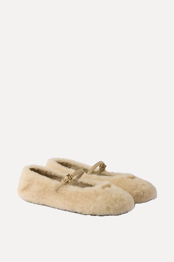 Shearling Ballet Flats from Prada