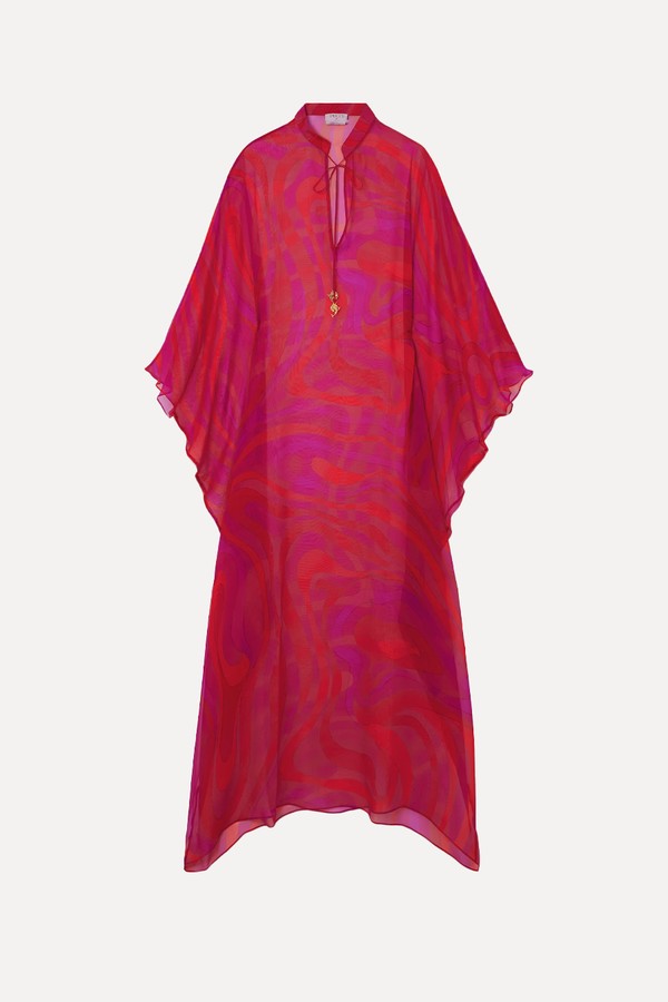 Embellished Printed Silk-Chiffon Maxi Dress from Pucci