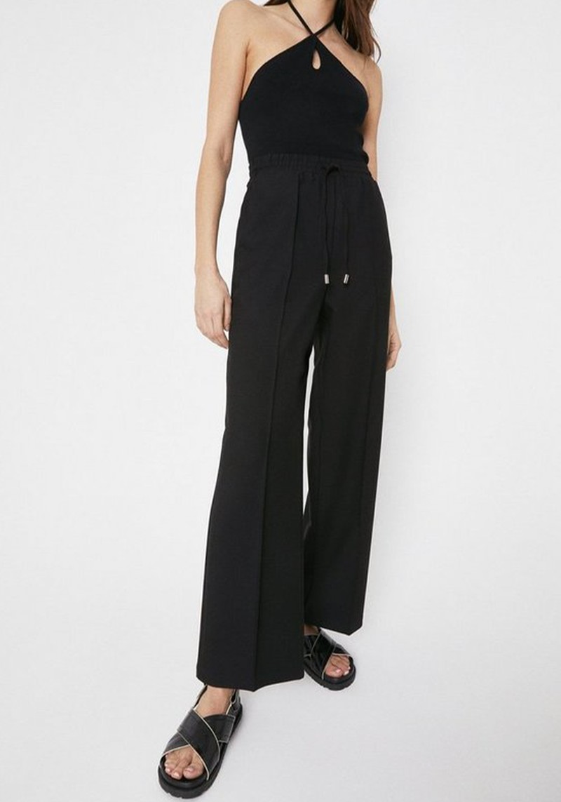 Elastic Waist Wide Leg Trouser from Warehouse