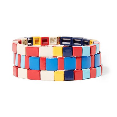 Regatta Set of Three Enamel & Gold-tone Bracelets from Roxanne Assoulin