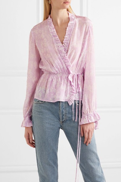 Floral-Print Crepe De Chine Wrap Blouse from Preen Line