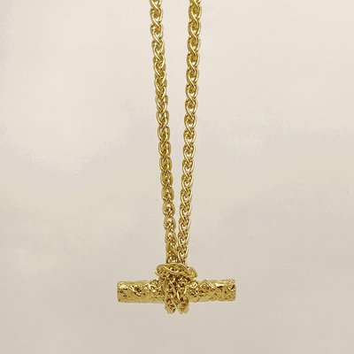 Knotted T-Bar Necklace