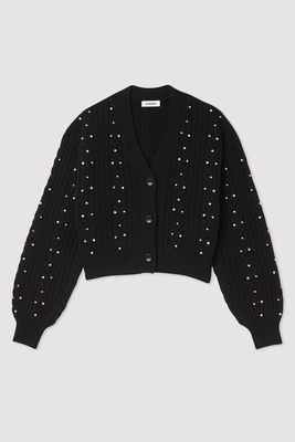 Knit Cardigan With Decorative Beads from Sandro