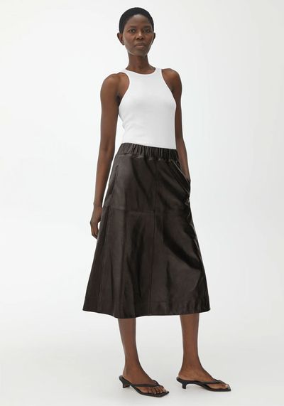 A-Line Leather Skirt from Arket