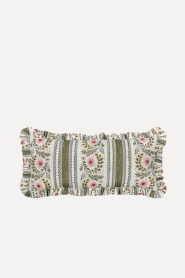 Floral Border Stripe Cushion from Salvesen Graham