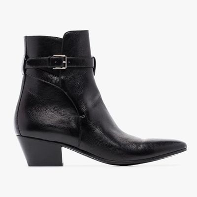 Black West Jodhpur 40 Leather Ankle Boots, Saint Laurent, £605