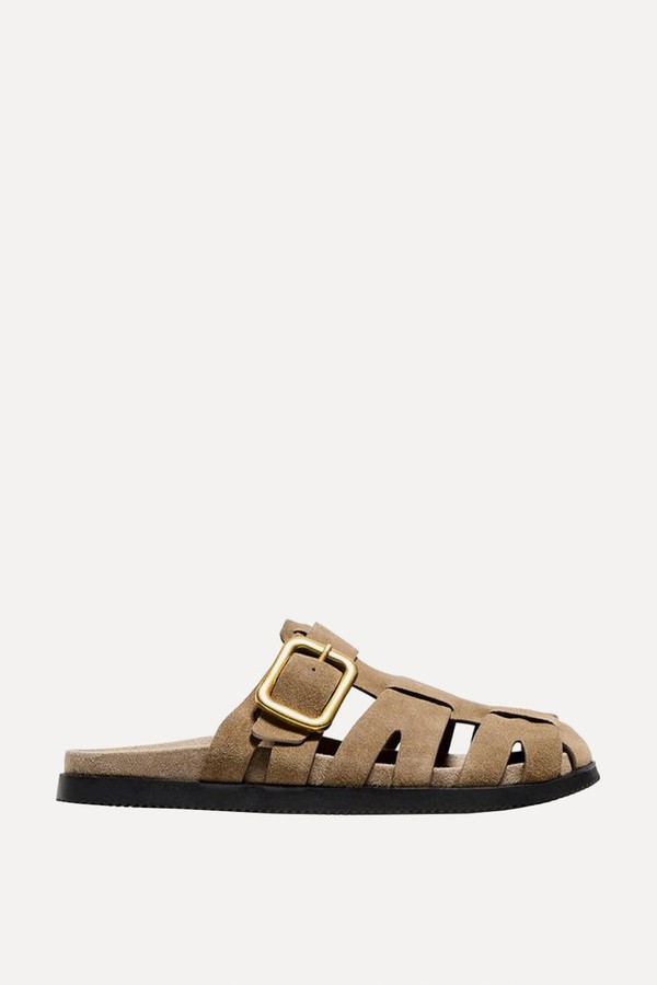 Leather Cage Mules from Bershka