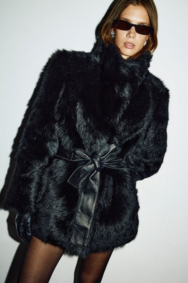 Shearling Belted Coat from De Savary London