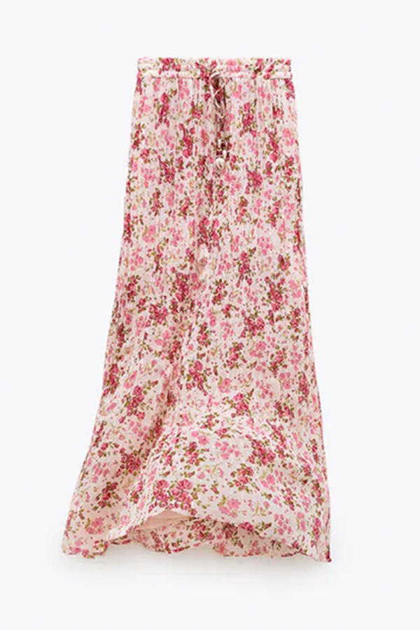 Printed Skirt With Beads from Zara