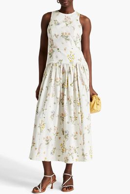 Cutout Floral-Print Cotton-Blend Seersucker Midi Dress from Zimmermann