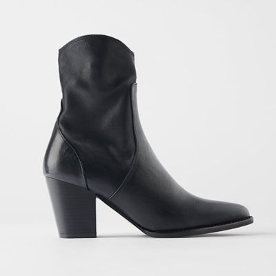 High Heel Cowboy Ankle Boots from Zara