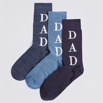 Dad Design Cotton Rich Socks  from M&S