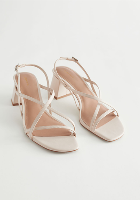 Strappy Block Heel Leather Sandals