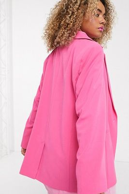 Oversized Dad Blazer In Pink from Collusion
