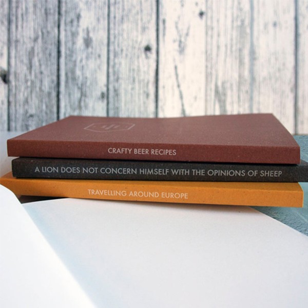 Personalised Recycled Beer Grain Notebook from andsotheymade