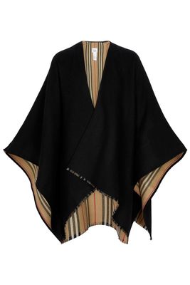 Reversible Icon Stripe Wool Cape from Burberry