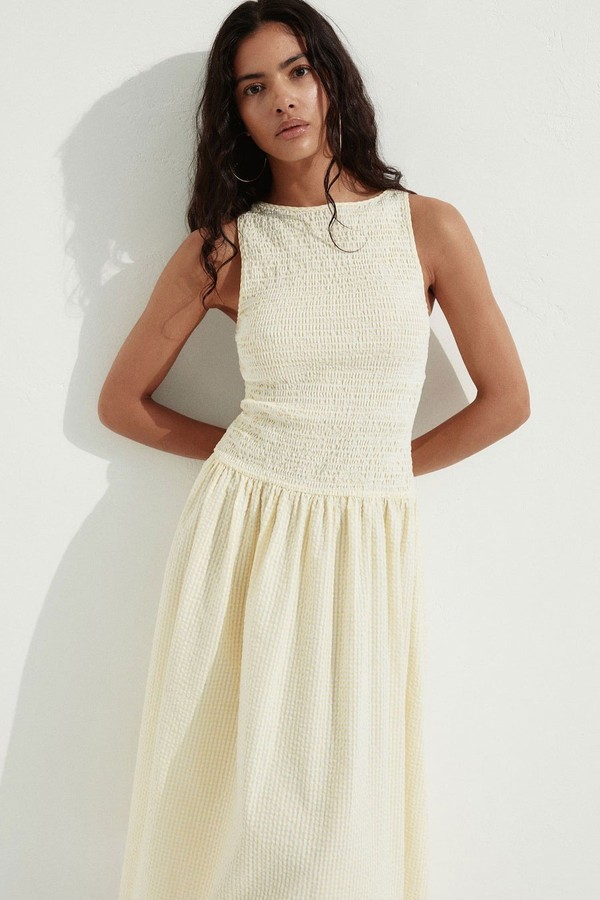 Smocked Seersucker Dress