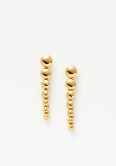 Articulated Beaded Drop Stud Earrings