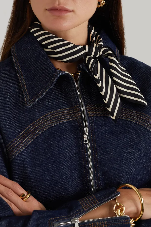 Printed Silk Crepe De Chine Scarf from Totême