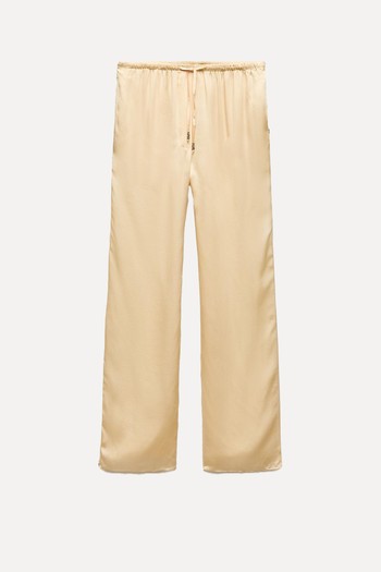 Embroidered Satin Trousers   from Zara 