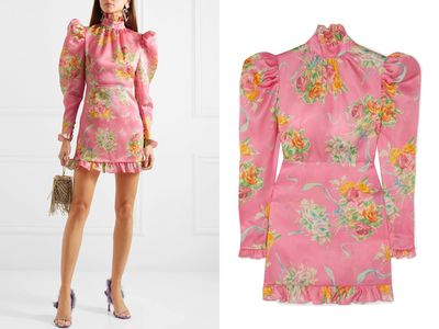 Ruffle-Trimmed Floral-Print Silk-Organza Mini Dress from Allessandra Rich