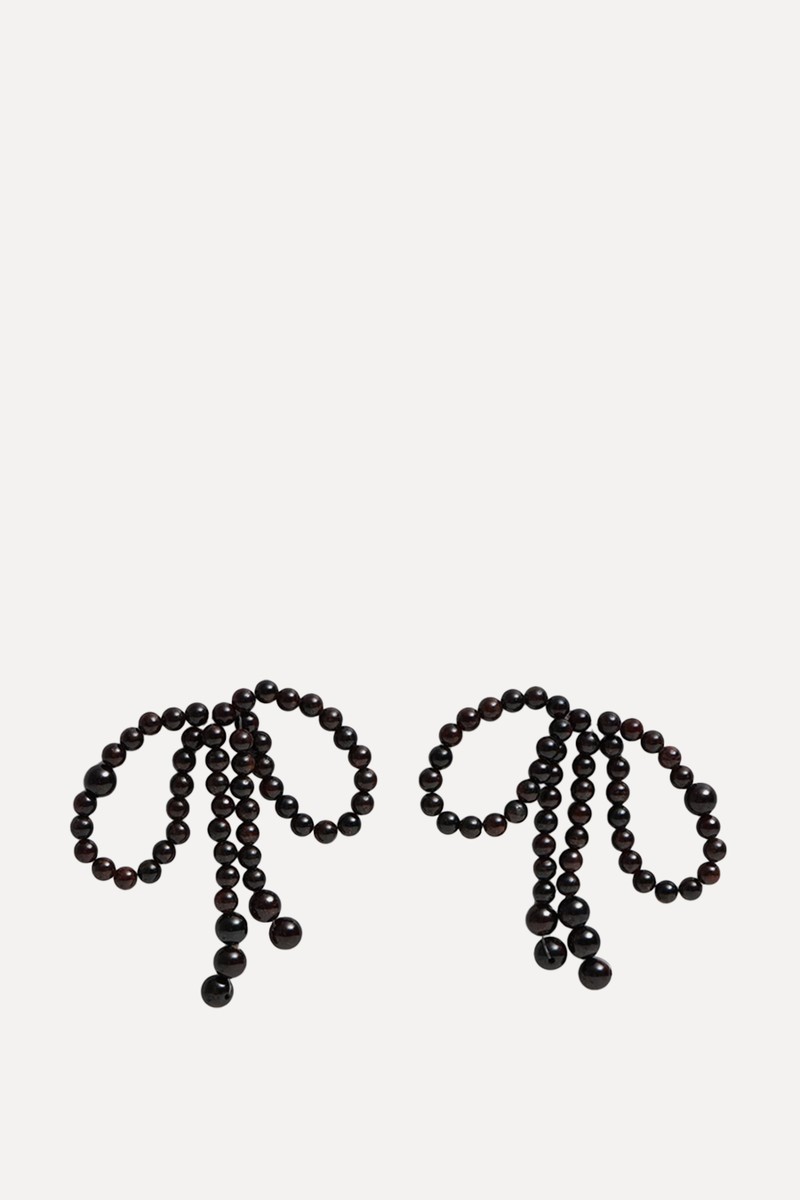 Garnet Bow Earrings