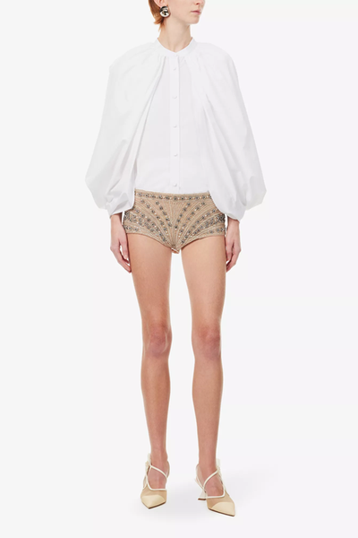 Hotpants Rhinestone-Embellished Stretch-Woven Shorts from Stella Mccartney