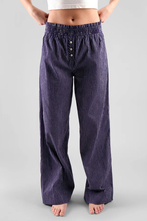 Chicory Striped Woven-Cotton Pyjama Trousers from Peachaus