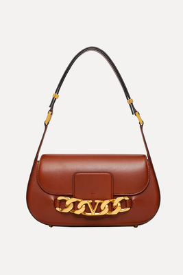 Medium V-Logo Chain Leather Shoulder Bag   from Valentino