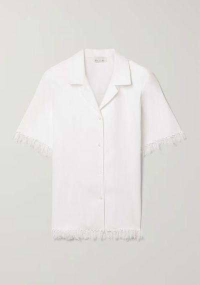 Briar Fringed Linen Shirt from Miguelina