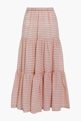 Addison Gathered Cotton-Jacquard Maxi Skirt from Solid & Striped