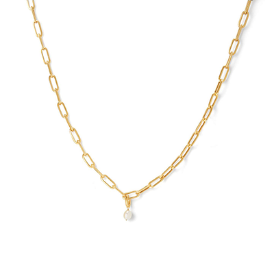 Gold Long Curator Necklace With Charm from Motley