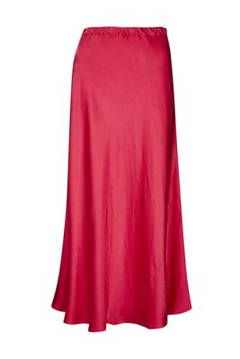 Pink Satin Midi Skirt from Finery London
