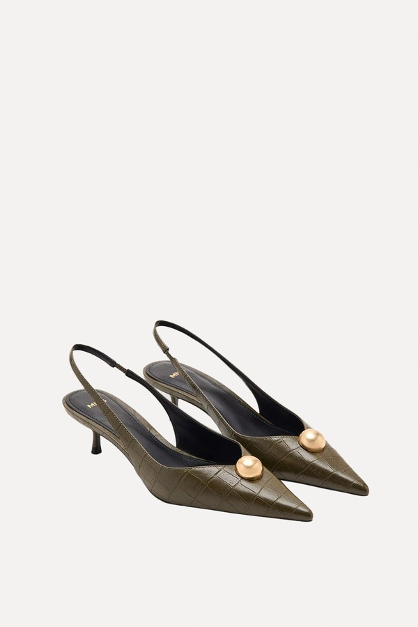 Croc-Effect Leather Shoes