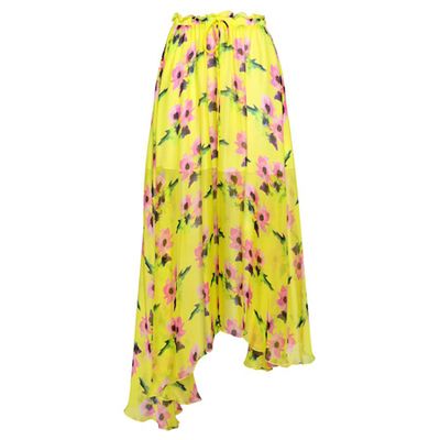 Floral-Print Silk-Chiffon Midi Skirt from MSGM