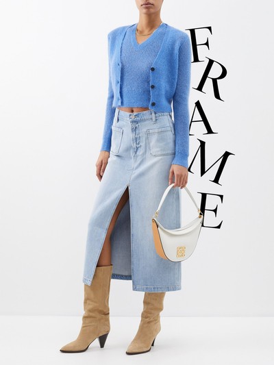 Le Bardot Denim Midi Skirt from FRAME