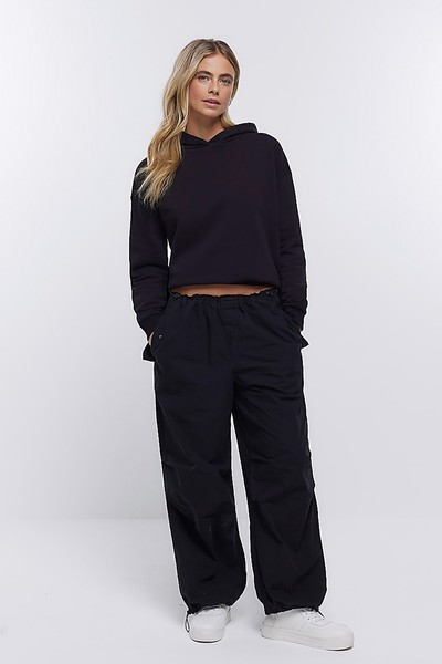 Low-Rise Parachute Trousers from River Island