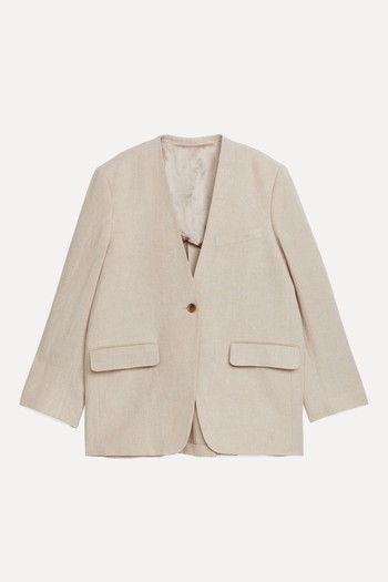 Collarless Linen Blazer from ARKET