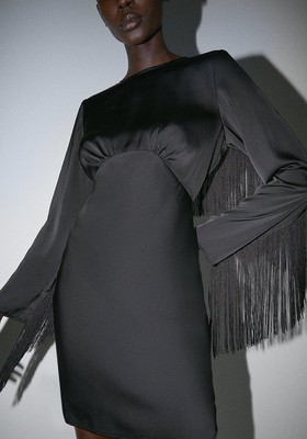Fringing Midi Woven Dress from Warehouse
