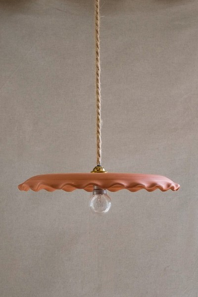 Wavy Edge Terracotta Lampshade