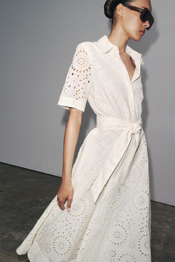 Embroidered Shirt Dress