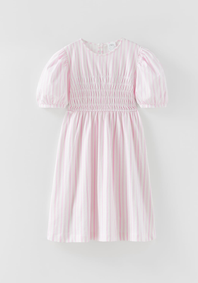 Striped Dress With Shirring from Zara