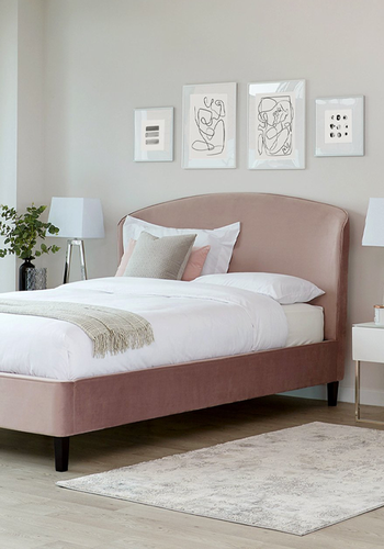 Carina Velvet King Size Bed