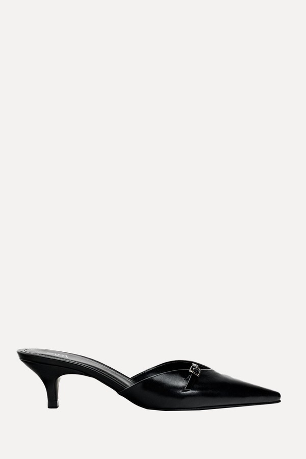 Leather Mules With Buckle from Zara