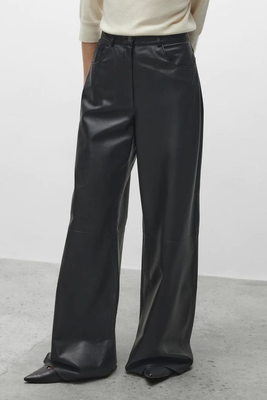 Catania Leather Wide Leg Trousers