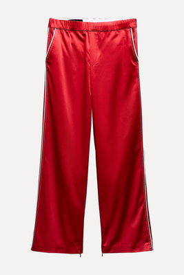  Satin Trousers With Side Stripes from Zara