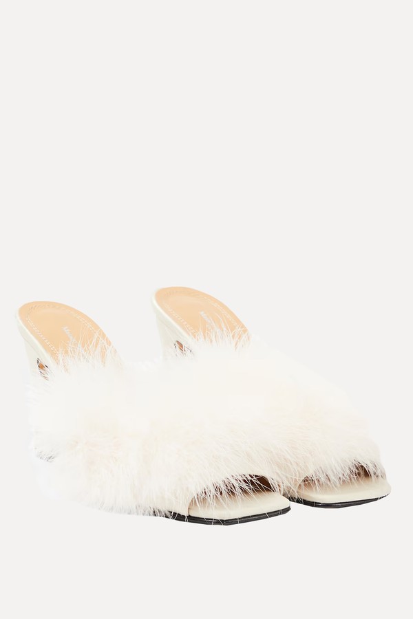 Feather-Embellished Mules from Maison Margiela