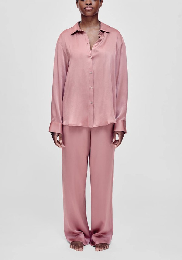 London Dusty Rose Silk Pyjama Bottom from Asceno