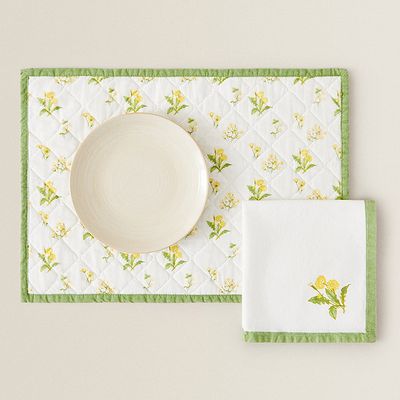 Floral Print Placemat & Napkins from Zara